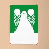 유니크 인테리어 액자 디자인 포스터 M 평화3 비둘기 모노하