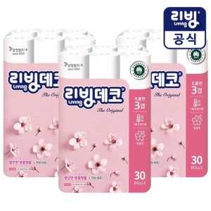 삼정펄프 리빙데코 더 오리지날 벚꽃향 30M 30롤x3 (총90롤)