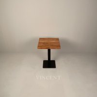 빈센트 티크고재 테이블 사각 MDF 티크고재 STEEL 1 Color TEAK