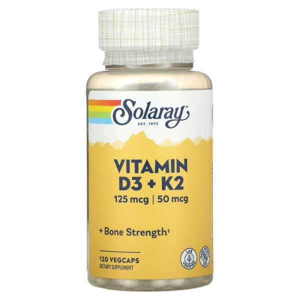 솔라레이 <b>비타민D3</b> + <b>K2</b> 120캡슐