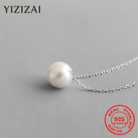 YIZIZAI 95 스털링 천연 담수 진주 목걸이 펜던트의 보석