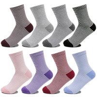 JP SOCKS 무압박 여성 패션양말 스트라이프 중목 1켤레