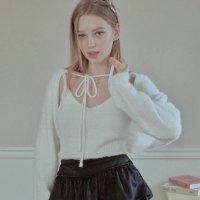 문페어리 MF SERENAR FUR BOLERO CARDIGAN SLEEVELSS SET-IVORY