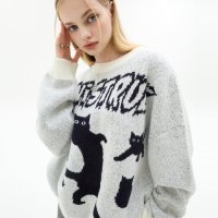 [러브이즈트루] VL 2D CAT KNIT(WHITE) 5001745397