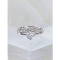 샤밍주얼리 5부 랩그로운 다이아몬드 베이직 크라운 가드링 합성 쌍지 반지 예물 프러포즈14K