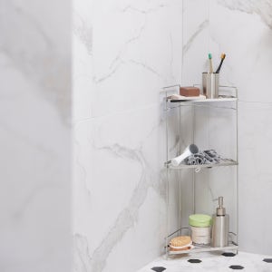 [자주] 벽에도 부착하는 스텐 코너선반 3단 - 실버 (J73N9011539)