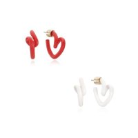 리타모니카 태연 조이 문가영 Heart Twist Hoop Earrings