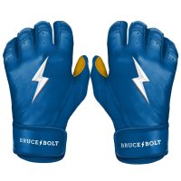 BRUCE BOLT PREMIUM PRO Short Cuff Batting Gloves ROYAL