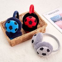 1PC Kids Cute Football Earmuffs Winter Outdoor Travel Cold-proof Retractable Ear Cap Travel Warmer T