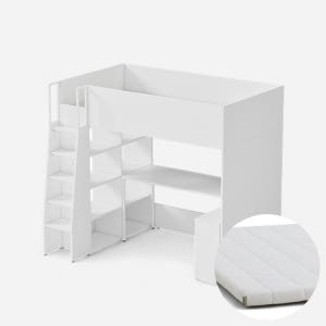 티오 벙커침대 SS ㄱ자책상형+토퍼