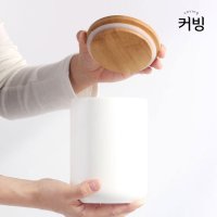 제이제이 COVING 카페 용기 원두 세라믹 보관통 커피 캐니스터 도자기 우드 원두밀폐용기 중