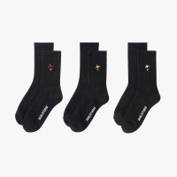 골스튜디오 CELEBRATION CREW SOCKS HATTRICK PACK-BLACK