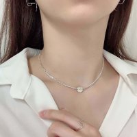 silver925 러브코인 볼드 초커 은목걸이