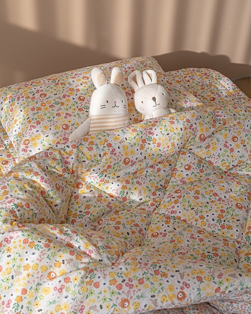 <b>키즈 알러지케어</b> 차렵이불 곰돌이 옐로우,남아 여아 주니어 초등학생