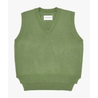 핑크파인애플 BOXY KNIT VEST GREEN