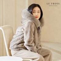 LE TROIS 이보영의 르투아 SAGA폭스후드 휘메일 풀스킨 밍크자켓