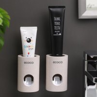 ECOCO-자동 치약 디스펜서 홀더 욕실 액세서리 세트 칫솔 벽걸이 랙