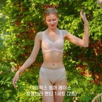 WOX 아이픽스 썸머 레이스 퓨징브라 팬티 세트 스무디핑크