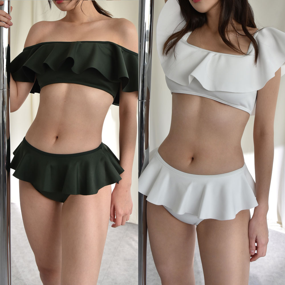 의상 폴키니 빅러플 폴웨어 폴댄스복 오프숄더 폴댄스 스퀘어넥 세트 제조 직판