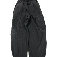 [스케이터락] Pigment cotton cargo string wide pants dark gray 000-639DA