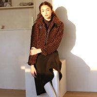 LARTIGENT 라티젠 크롭 퍼 자켓 LH BELTED SHEARING JACKET