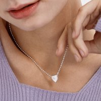 타티아나 SILVER925 Mother of pearl Heart Necklace NZ2037