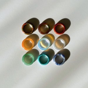 10종 천연 원석 가락지 시리즈  마노 옥 문스톤 반지