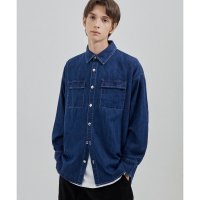 TRILLION 시티보이 오버핏 데님 셔츠 MIDDLE CITYBOY OVERFIT DENIM SHIRT