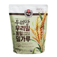 CJ제일제당 우리땅 우리밀 통밀밀가루 750g