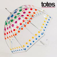 TOTES totes 토스우산 투명우산 수동 장우산 컬러도트 A179N53