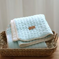 원단마트 quilting 리버시블 피그먼트 워싱 줄누비 고밀도 면 초극세사 민트