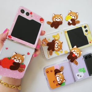 아이폰17 Z플립6 S25 랫서판다 젤리 핸드폰케이스, 뿌잉몰💜폰케이스