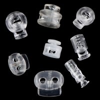 10pcs Cord Lock Plastic Stopper Cord Ends Toggles Clip Buckle Transparent Clear Frost Shoelace Sport