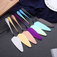 Colorful Stainless Steel Serrated Edge Cake Server Blade Cutter Pie Pizza Shovel Cake Spatula Baking