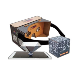 3in1 구글 카드보드 플러스 세트[카드보드(증강현실 VR)+큐브 박스(가상현실 AR)+홀로그램 피라미드]