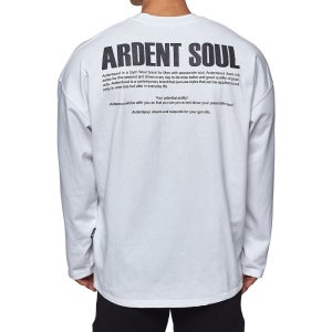 아던트,시그니처 백로고 세미 오버핏 긴팔티(화이트)당일발송