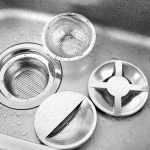 스텐 싱크대 배수구 거름망+커버 세트 / H5041