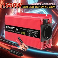 전력 인버터 DC 12V 태양광 변환기 EU 소켓 자동차 담배 라이터 플러그 액세서리 1500W