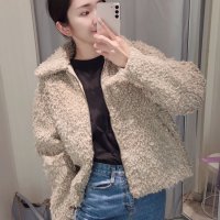 H&M 에이치앤엠 여성 박시 테디 자켓