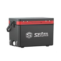 SEATA 30리터 낚시용 아이스박스 낚시쿨백 30L 2 검은색컬러 검은색바탕 레드데코