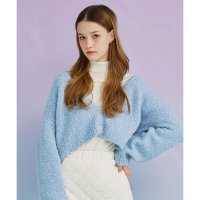 레터프롬문 Balloon Tipping Boucle Cardigan Skyblue