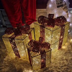 LED 사랑가득 선물상자 (전구포함) / 크리스마스 선물상자 장식 소품 성탄절 오너먼트