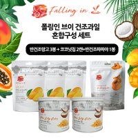 [폴링인브이] 열대건조과일세트_건망고X3봉+코코넛칩X2캔+건파파야X1봉