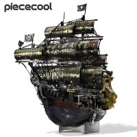 Piececool-앤 여왕의 복수 퍼즐 3D 금속 DIY 조립 키트 해적선 십대 두뇌 티저 장난감