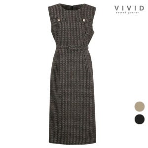 [비비드]VIVID 여성 겨울 나시 벨티드 울 원피스_VS246017 [갤러리아]
