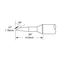METCAL 인두팁 깎인 원뿔형 타원 1 길이 14 SSC-647A