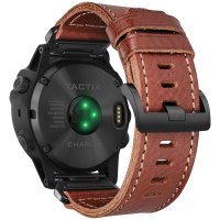 Hemsut Quickfit Garmin 시계 밴드 Fenix 7 6 5 용 가죽 스트랩 팔찌 MARQ Instinct Tactix