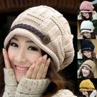 항암비니 여성 Beanie Hat 벨트 장식 한국어 스타일 Windproof 따뜻한 모자