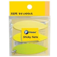 프린텍 스티키노트 모양스티키 잎 X 3EA 50매 DI020