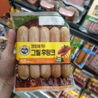 백설 캠핑에딱 그릴 후랑크 소시지 치즈 300g x 2개